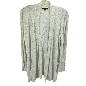 Verve Ami Womens Cardigan Sweater Open Front Long Sleeve Black White Size Medium